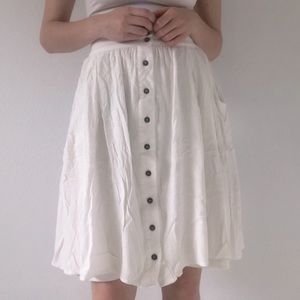 White Button Circle Skirt